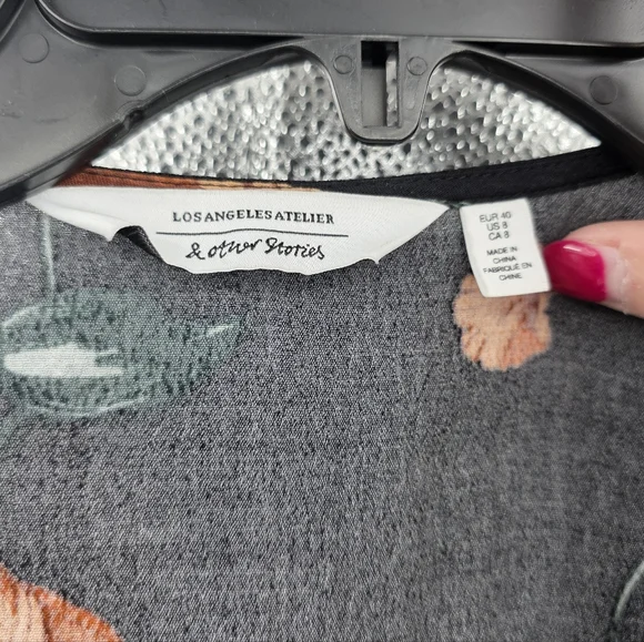 & Other Stories Floral Midi Wrap Dress 8 - Picture 3 of 7